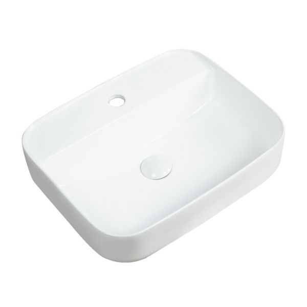 Kartell Karlo 500 x 400mm Square One Tap Hole Countertop Basin